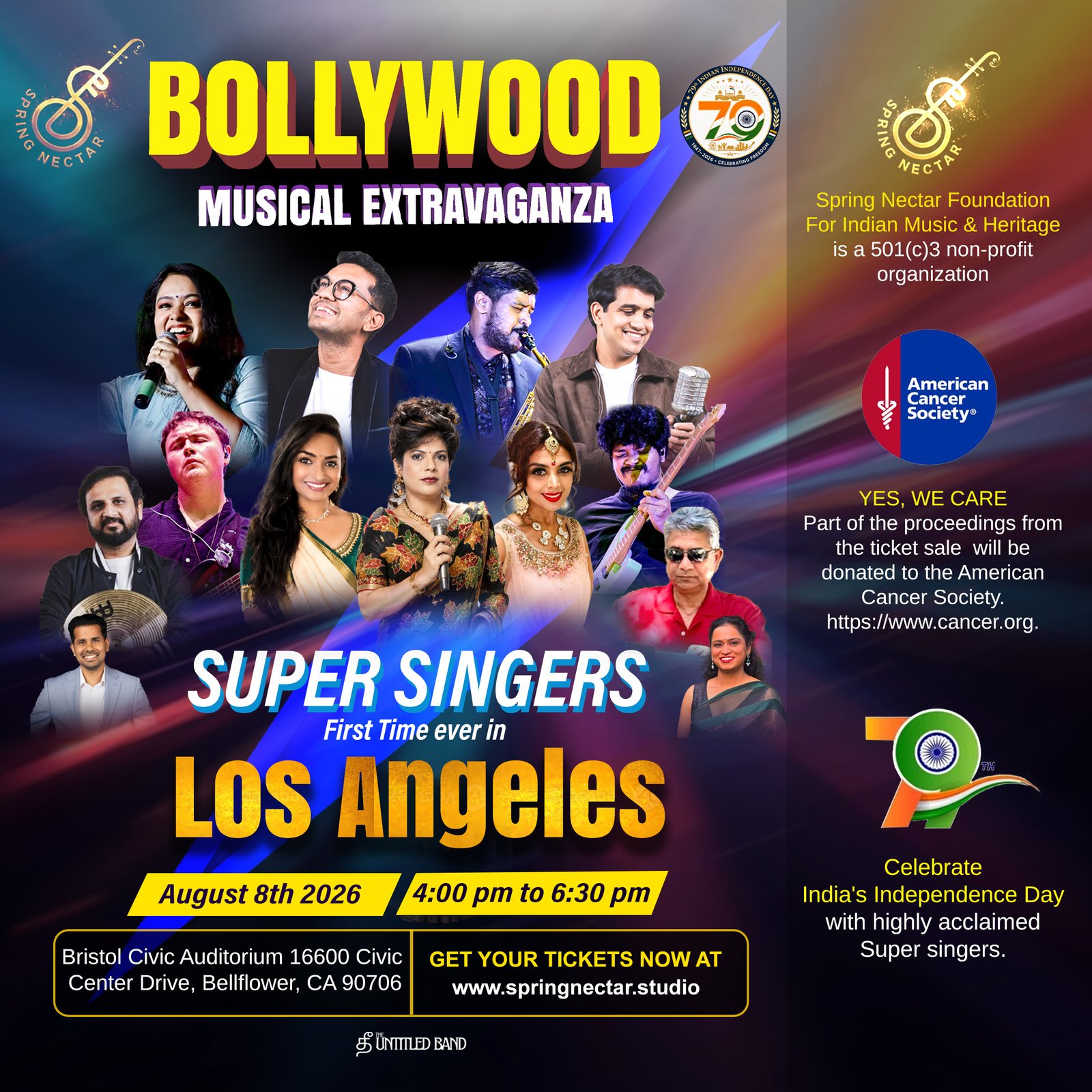 BOLLYWOOD MUSICAL EXTRAVAGANZA – SUPER SINGERS LIVE IN LOS ANGELES