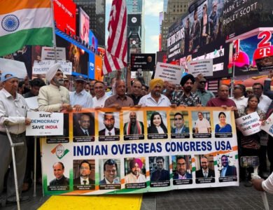 IOC USA Rally In Support Of India Student In Times Square