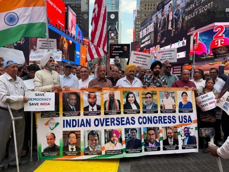IOC USA Rally In Support Of India Student In Times Square