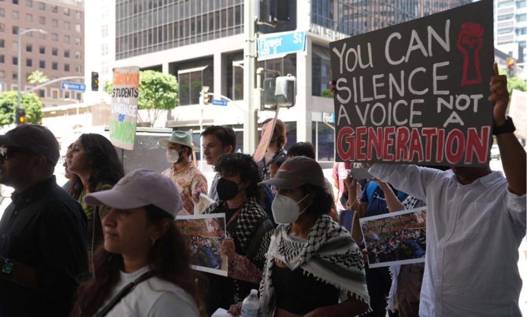 Los Angeles Vigil Expresses Solidarity With India Student Protestors