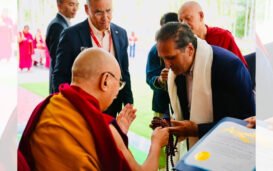 Ajay Bhutoria Presents CA Assembly Proclamation To Dalai Lama In Leh