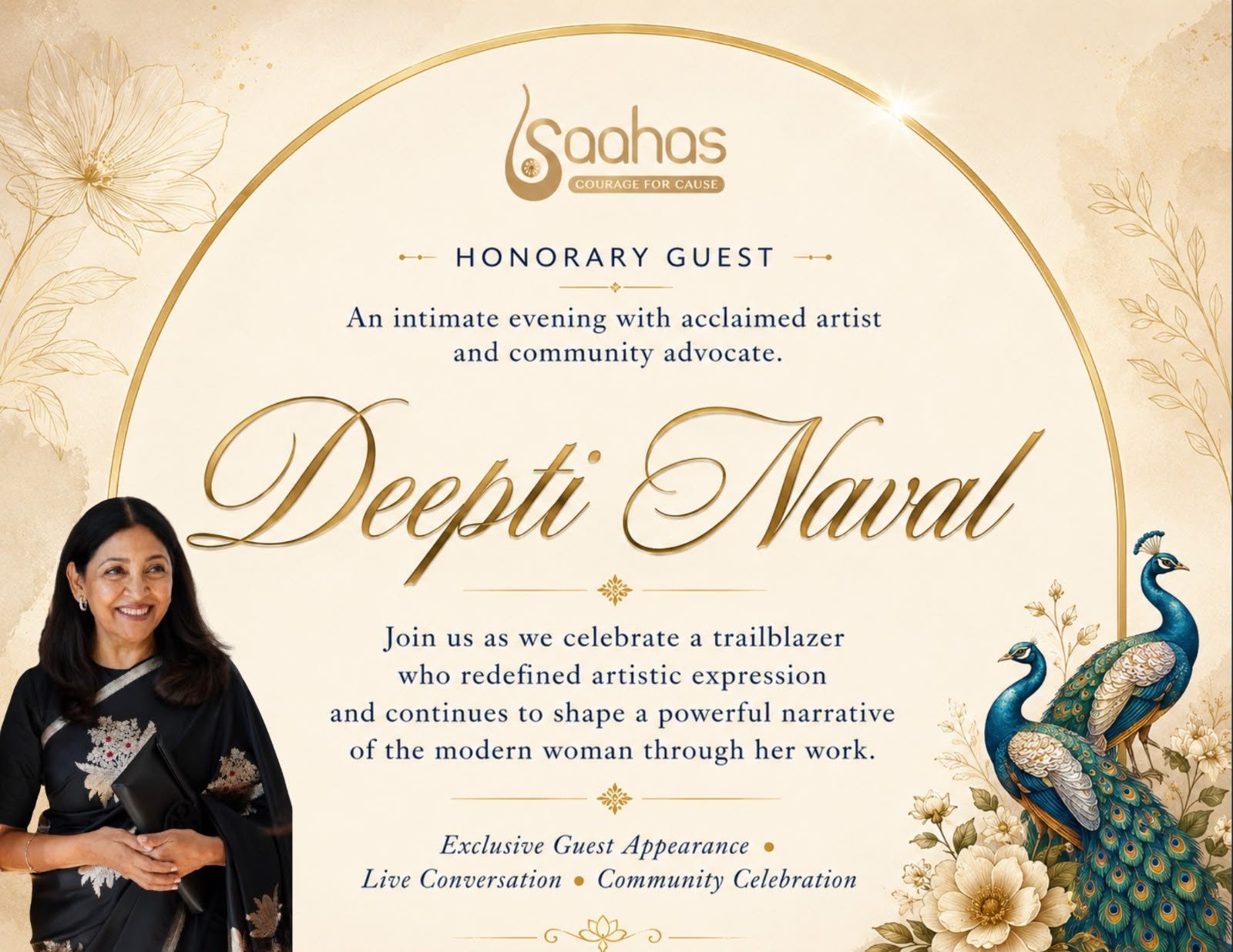 An Evening with Deepti Naval: Secure Your Gala Tickets Today!