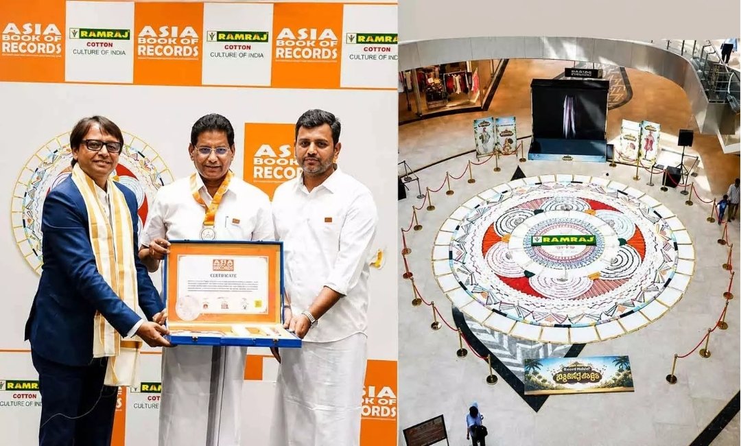 With 3,000-Dhotis An Asia Record Is Set