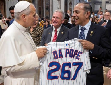 Raja Krishnamoorthi Takes Cubs Jersey To Vatican