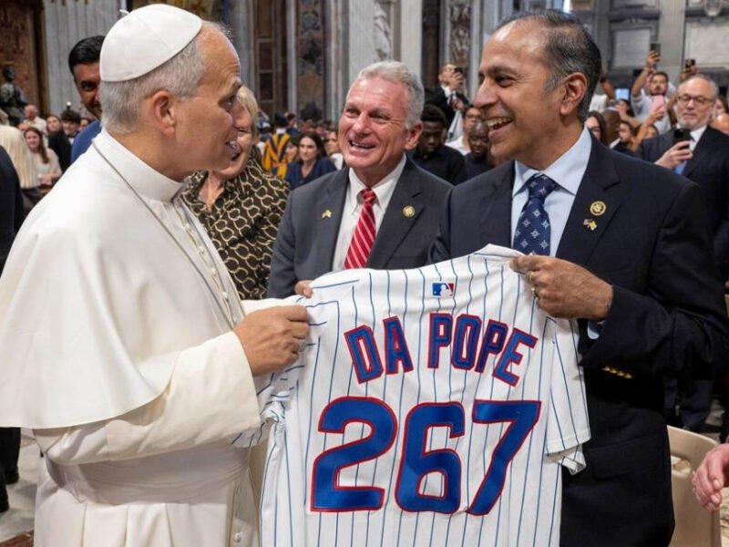 Raja Krishnamoorthi Takes Cubs Jersey To Vatican