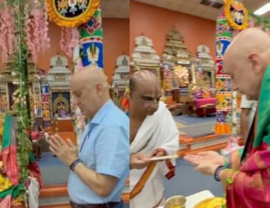 Anupam Kher Begins US Tour With Houston Temple Visit