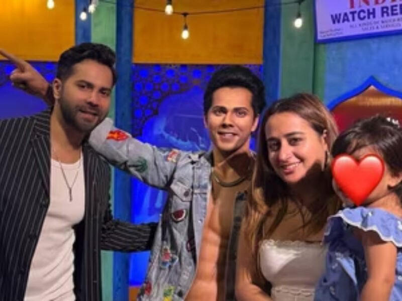 Varun Dhawan Takes Wife And Daughter To See His Wax Statue At Madame Tussauds