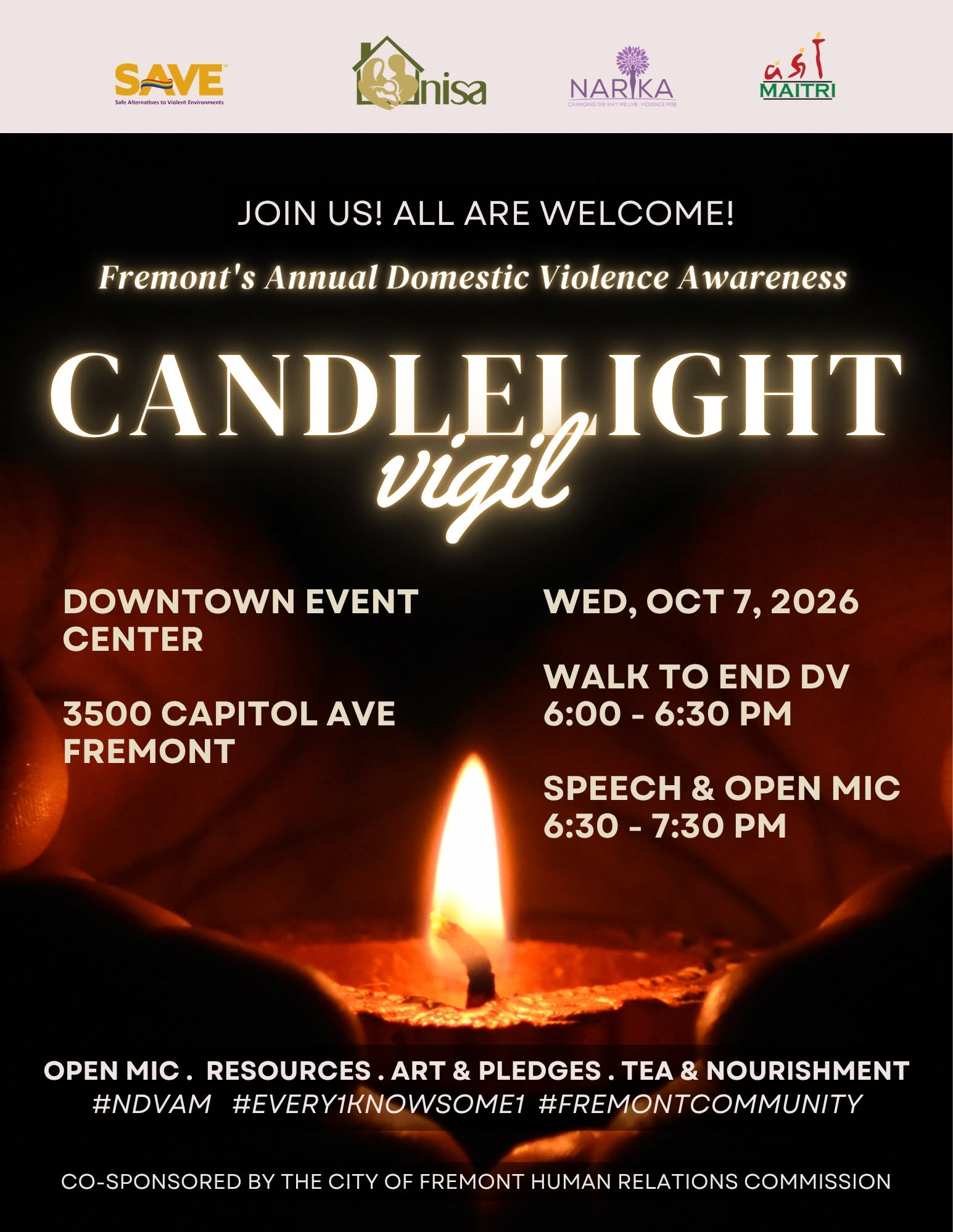 Fremont Annual Domestic Violence Awareness Candlelight Vigil