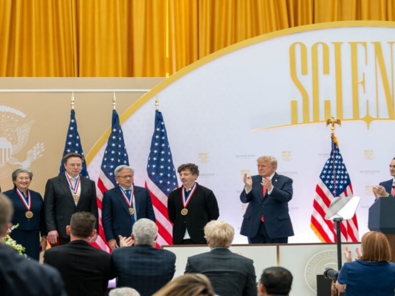 President Donald Trump speaks at the White House science summit