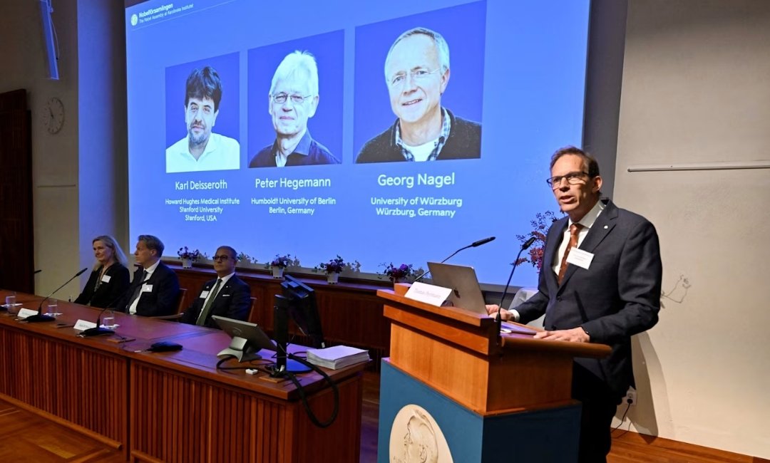 Karl Deisseroth, Peter Hegemann and Georg Nagel win the 2026 Nobel Prize in Medicine for optogenetics research.