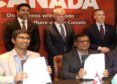 Canadian Trade Minister Maninder Sidhu with business delegates during the India trade mission