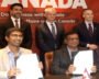 Canadian Trade Minister Maninder Sidhu with business delegates during the India trade mission