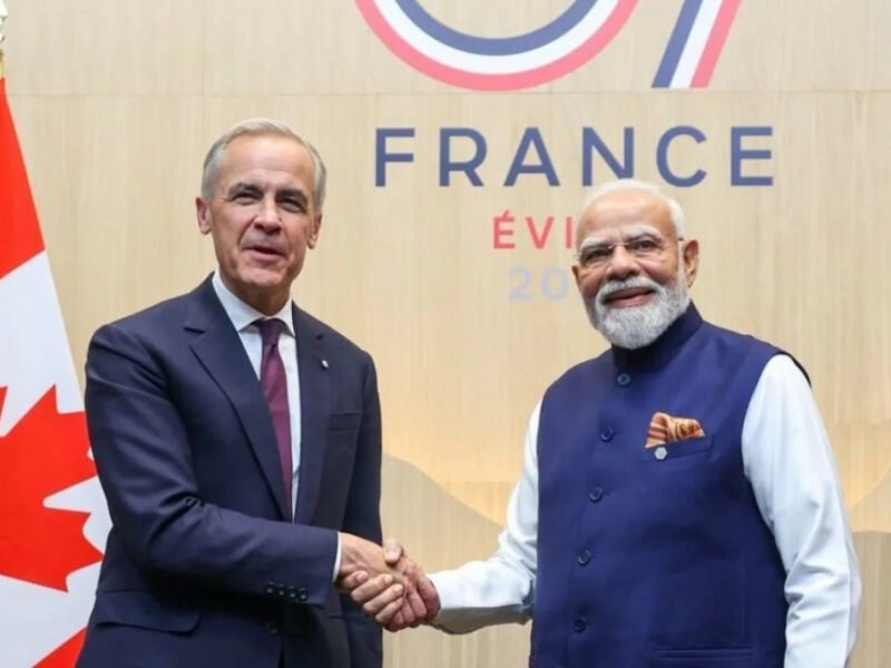 Indian Prime Minister Narendra Modi and Canadian Prime Minister Mark Carney