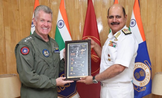 Admiral Samuel Paparo meets Vice Admiral Vineet McCarty to discuss India-US defense cooperation