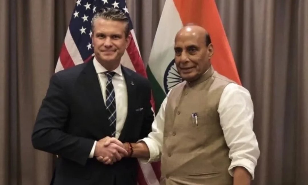 Rajnath Singh meets Pete Hegseth in Cebu, Philippines