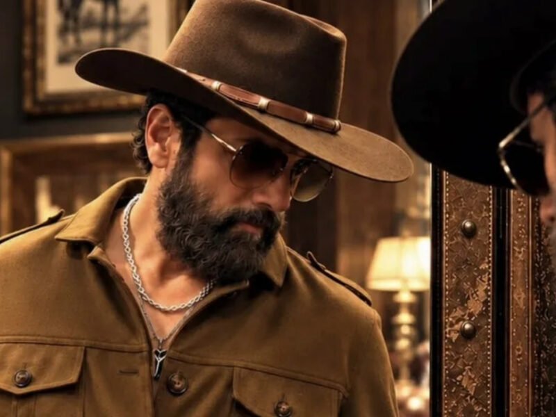 Fardeen Khan wears his father Feroz Khan’s brown cowboy hat with a matching jacket and sunglasses