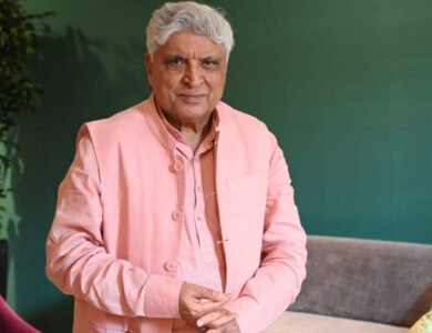 Javed Akhtar in a throwback photo from his early years, recalling his journey from arriving in Mumbai with 27 paise to becoming a celebrated writer.