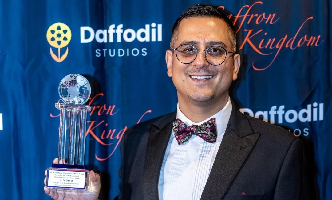 Kashmiri filmmaker Arfat Sheikh, director of Saffron Kingdom, who was detained by ICE at Washington Dulles International Airport.