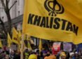 Participants at a pro-Khalistan rally in North America