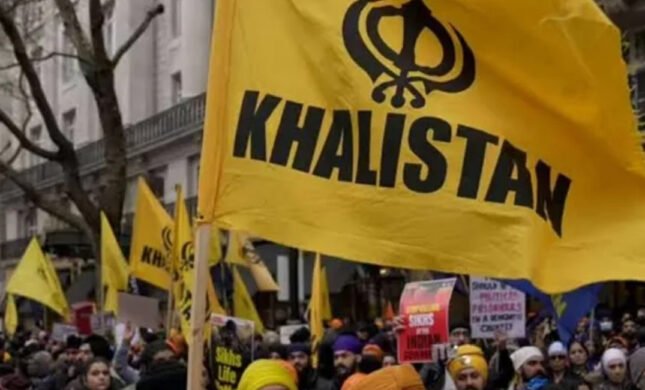 Participants at a pro-Khalistan rally in North America