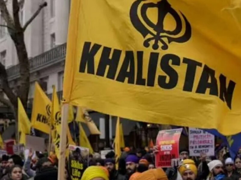 Participants at a pro-Khalistan rally in North America