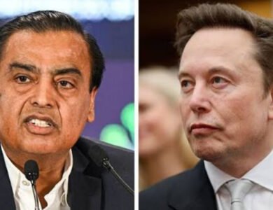 Elon Musk and Reliance Industries chairman Mukesh Ambani
