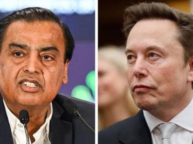 Elon Musk and Reliance Industries chairman Mukesh Ambani