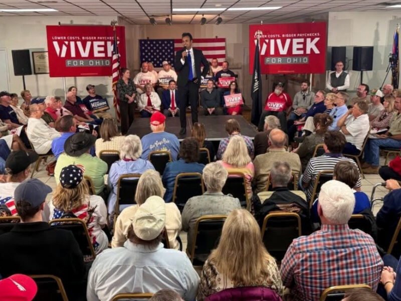 Donald Trump rallies for Vivek Ramaswamy in Ohio as new polls show Amy Acton ahead in the 2026 governor’s race.