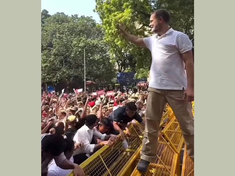 Rahul Gandhi is detained during an opposition protest in New Delhi demanding Chief Election Commissioner Gyanesh Kumar’s resignation.