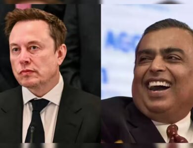 Elon Musk and Reliance Industries chairman Mukesh Ambani