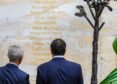 Marco Rubio lays a wreath at the 26/11 memorial at Mumbai’s Taj Mahal Palace Hotel