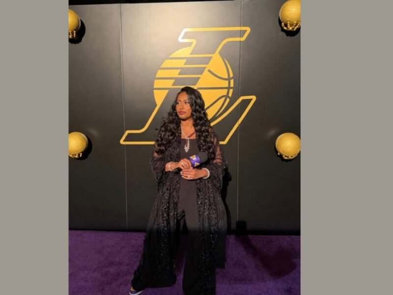 Varshini Muralikrishnan sings the US national anthem at Crypto.com Arena during a Lakers game