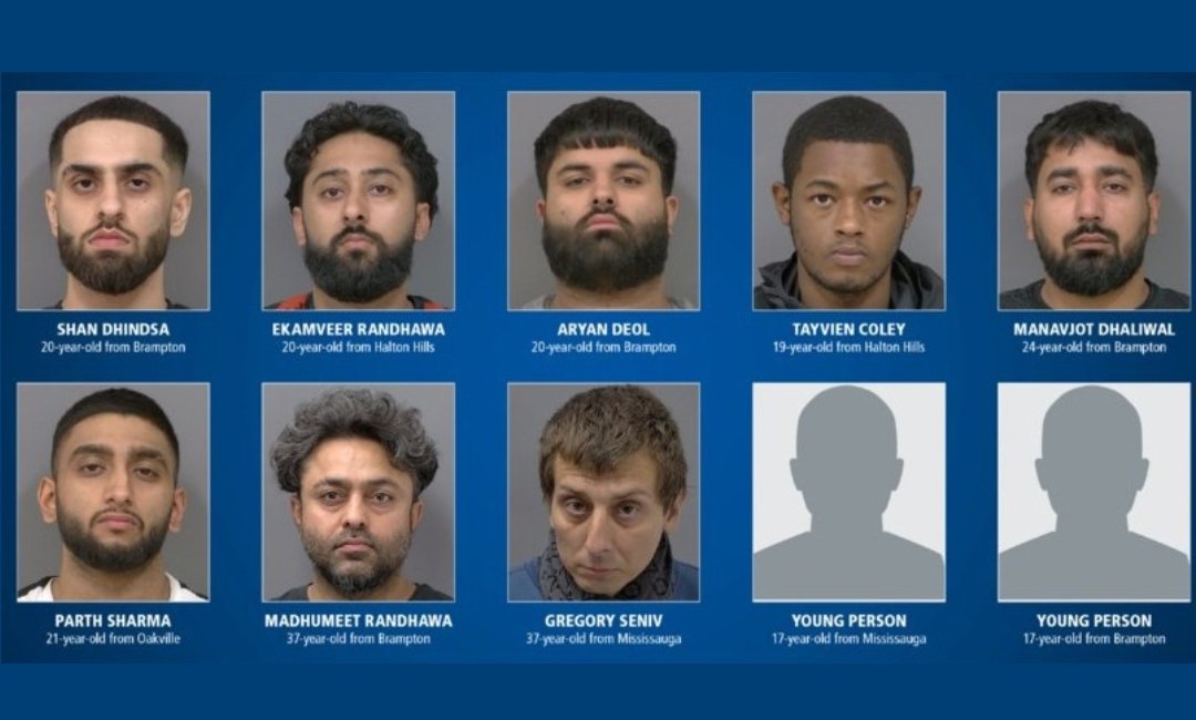Stolen vehicles recovered by Peel Regional Police during Project High Guard