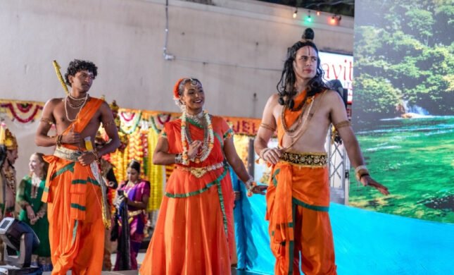 Visitors celebrate Diwali on Oak Tree Road in Iselin, New Jersey