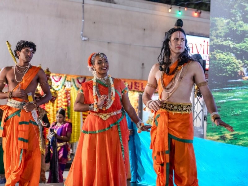 Visitors celebrate Diwali on Oak Tree Road in Iselin, New Jersey