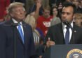 Donald Trump and Vivek Ramaswamy at a campaign rally in Youngstown, Ohio