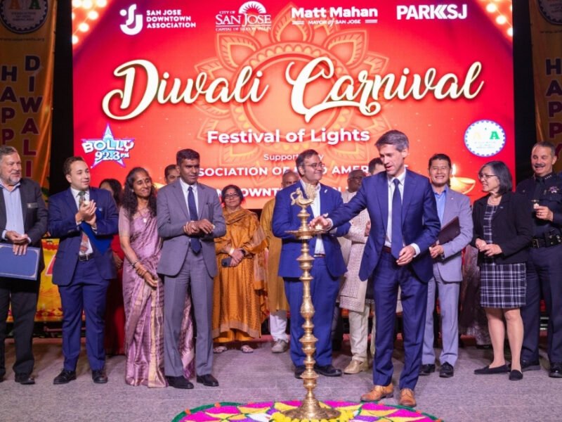 Crowds gather for the Diwali celebration in downtown San Jose