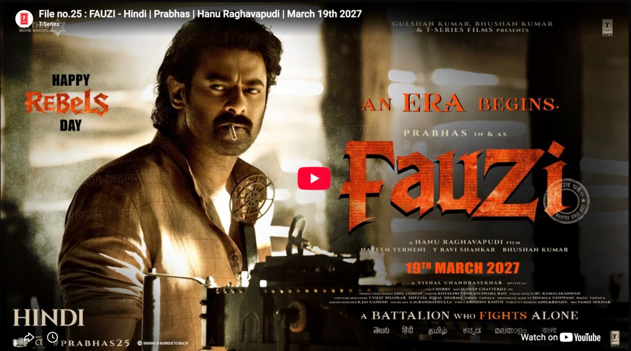 Prabhas as an Indian spy in the Fauzi poster