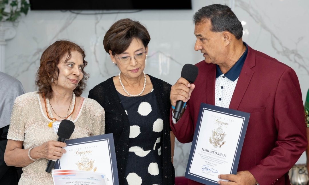 Participants at the World Peace Day and UN Day celebration in Orange, California