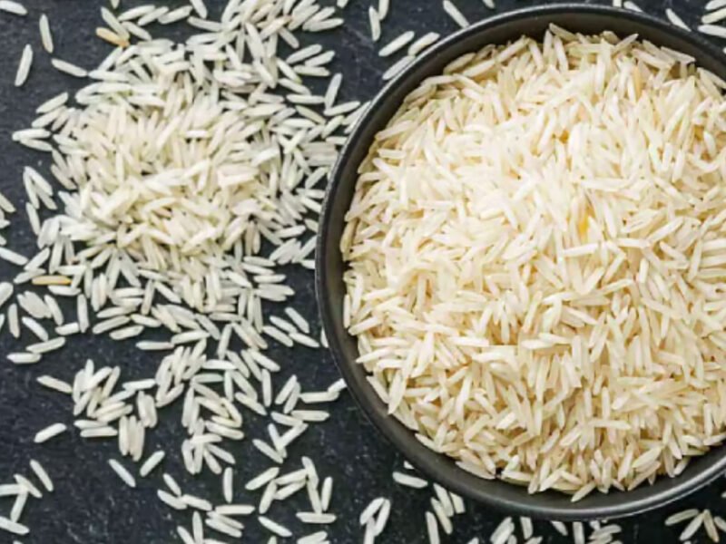 Sacks of rice prepared for export from India