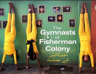 Teenage girls from Karachi’s Fisherman Colony practice gymnastics in the Malala Yousafzai-backed documentary The Gymnasts of Fisherman Colony.